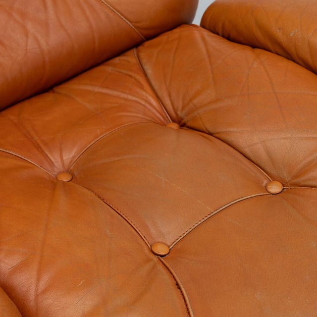 Italian Corolla Lounge Chair in Cognac Leather by I.P.E., 1970s For Sale - Image 15 of 16