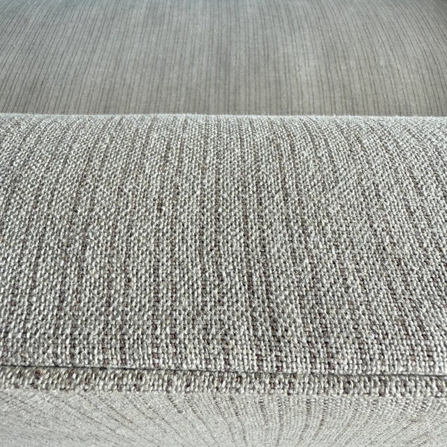 Madison Slip Covered Ticking Stripe Linen Sofa With Scallop Skirt Down Cushion For Sale - Image 10 of 10