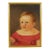 Antique 19th Century American Federal Folk Art Oil Painting - Child Portrait of a Young Girl in a Red Dress For Sale