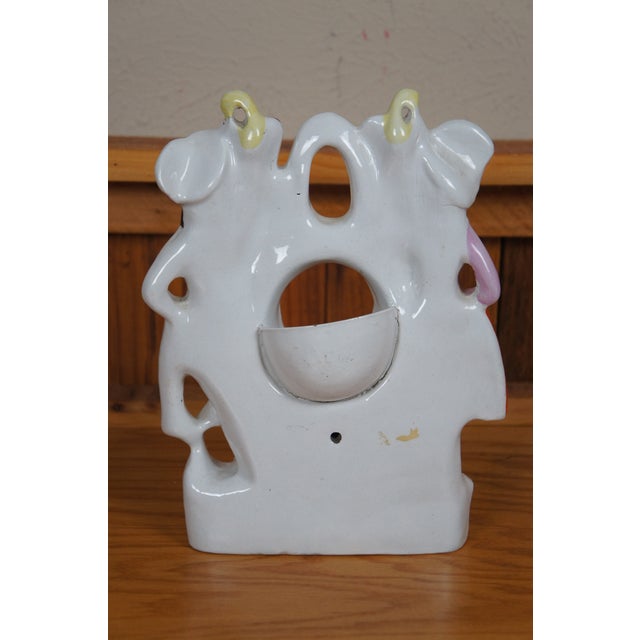 Antique Staffordshire Couple With Peacocks Pocket Watch Holder Figurine For Sale - Image 11 of 12