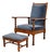 Stickley Brothers Antique Arts & Crafts Carved Oak Barley Twist Lounge Chair With Ottoman, Circa 1920s For Sale