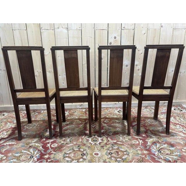 Art Deco Caned Chairs, Set of 4 For Sale - Image 4 of 12