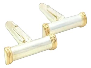 1990s Pair of Tiffany & Co Cufflinks 18k Gold Sterling Silver Estate