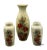 Vintage Set of 3 Satsuma Style Japanese Vases featuring High Quality Craftsmanship, Crackle Glaze, Gold Rims, and Floral...