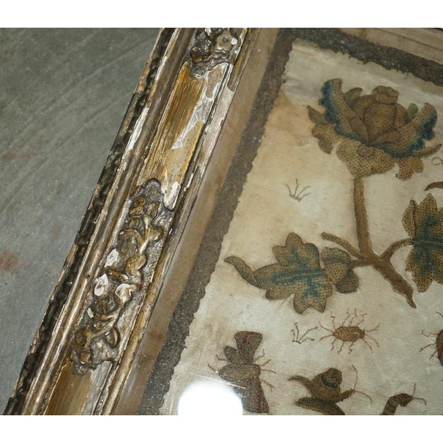 English Charles II Stumpwork Needlework Picture, 1650 For Sale - Image 18 of 18
