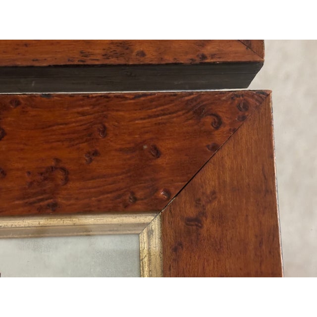 English Fox Hunt Sporting Pictures in Antique Bird's Eye Maple Wood Frames - A Pair For Sale - Image 11 of 18