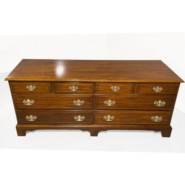 Wood Mid 20th Century Chippendale Style 8 Drawer Dresser by Dixie Furniture For Sale - Image 7 of 12