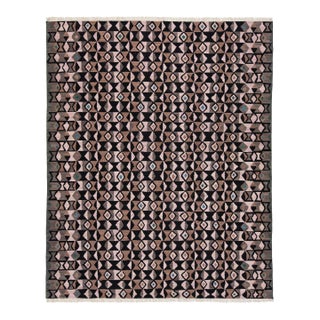 Modern Handmade Kilim Wool Area Rug– Flatweave Abstract Neutral Tones by Apadana For Sale