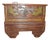 Antique Hand-Carved Painted Wooden Chest / Hutch on Wheels For Sale
