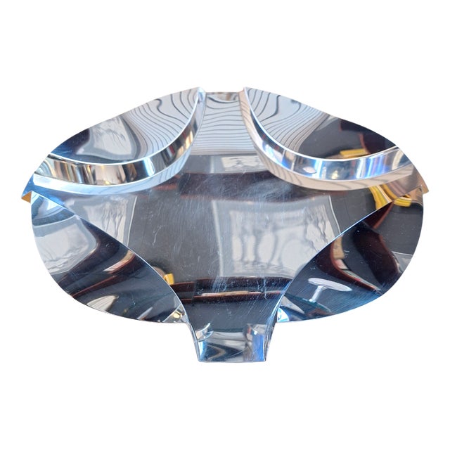 Steel Centerpiece Plate by Enrico Panzeri for Robots Milano, Italy, 1970s For Sale