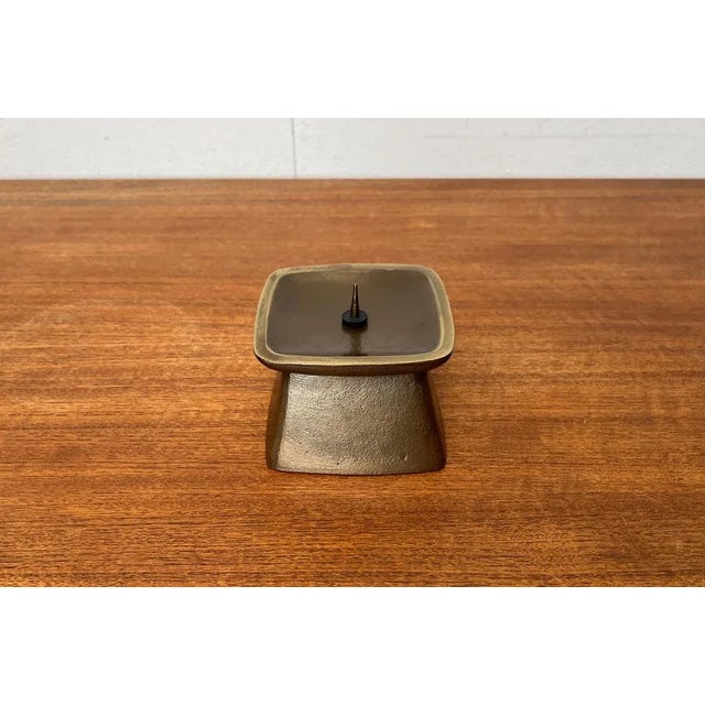 Brutalist Vintage Brutalist Metal Candleholder, 1970s For Sale - Image 3 of 13