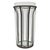Transparent bubble glass framed by weathered iron gives this caged glass vase its distinctive architectural presence. The...