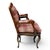 Peach Vintage Walnut French Provincial Armchair & Ottoman Set in Rich Plaid Upholstery For Sale - Image 8 of 12