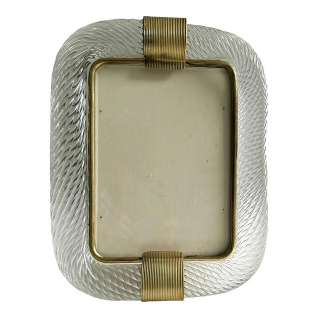 Torchon Picture Frame in Murano Glass and Brass by Simoeng For Sale - Image 7 of 7