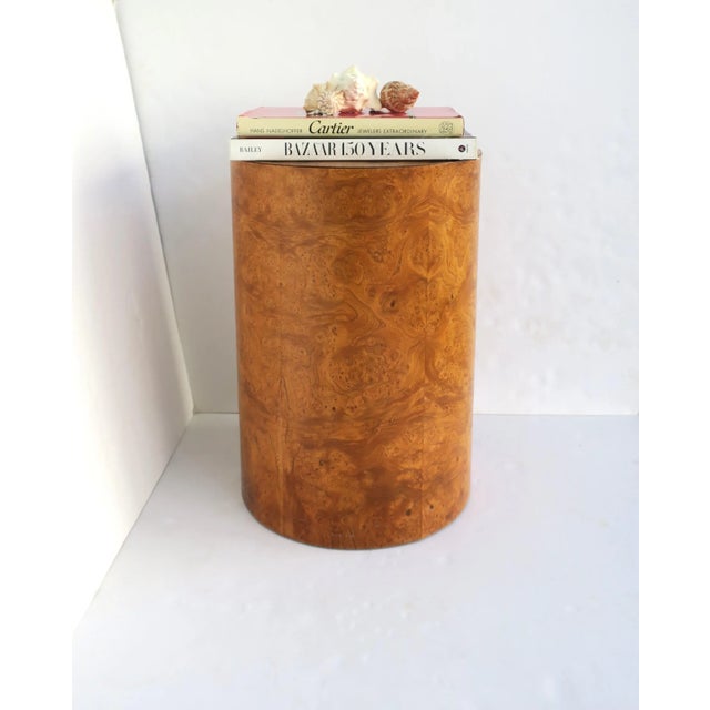 Late 20th Century Burl Pedestal Side Table or Column for Sculpture Modern Milo Baughman Style For Sale - Image 5 of 12
