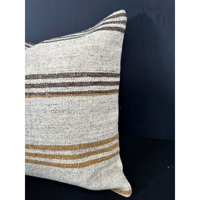 Contemporary Turkish Hemp Pillow Cushion Natural Beige Brown Cushion Cover 20x20 For Sale - Image 3 of 4