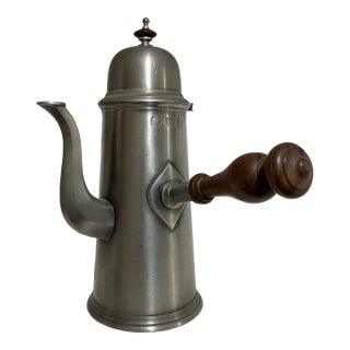 1970's John Somers Hallmarked Pewter French Chocolat Pot For Sale
