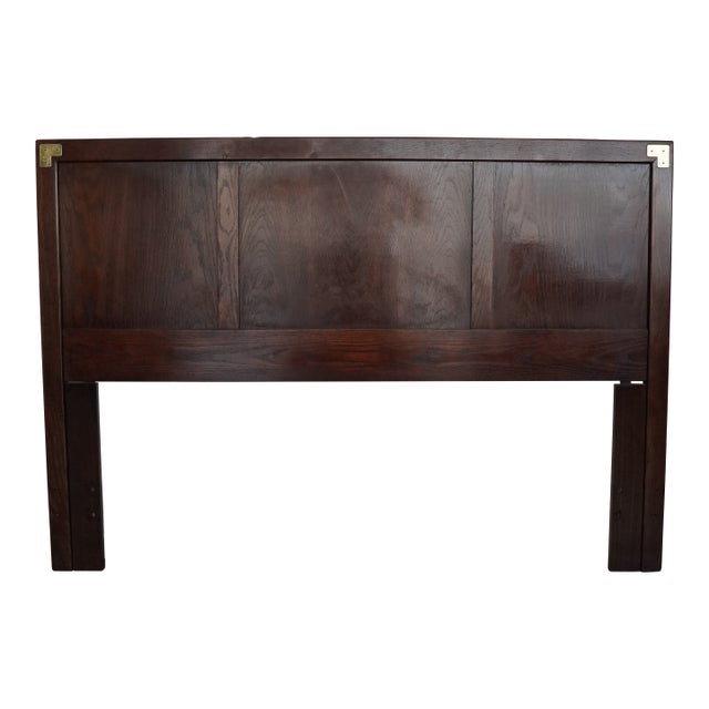 Vintage Henredon Campaign-Style Queen Headboard For Sale