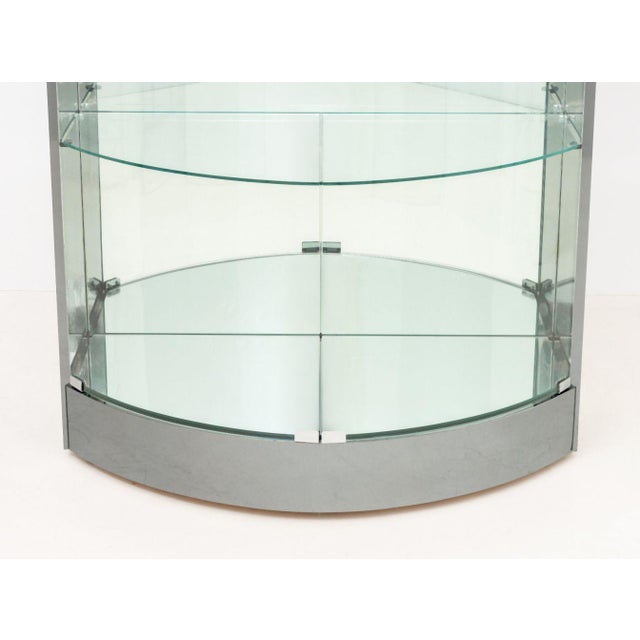 Modern Modern Illuminated Chrome & Glass Cabinet For Sale - Image 3 of 9