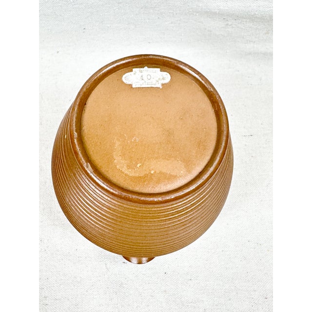 Late 19th Century French Brown Stoneware Bistro Pitcher With Relief Label For Sale - Image 9 of 10