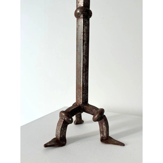 1940s French Brutalist Iron Pricket Candleholder, 1940s For Sale - Image 5 of 7