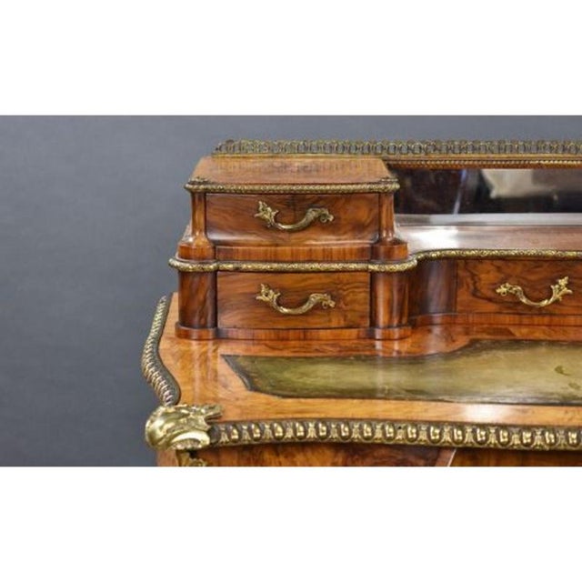 Victorian Burr Walnut Writing Table, 1860s For Sale - Image 10 of 17