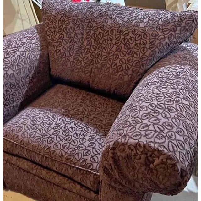 Elegant Rich Purple Fabric Designer Club Chair - one-of-a-kind custom purple armchair, designed with sumptuous textured...