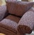Elegant Rich Purple Fabric Designer Club Chair - one-of-a-kind custom purple armchair, designed with sumptuous textured...