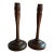 20th C. Pair of Mid-Century Modern Tall Turned Rosewood Candle Holders For Sale