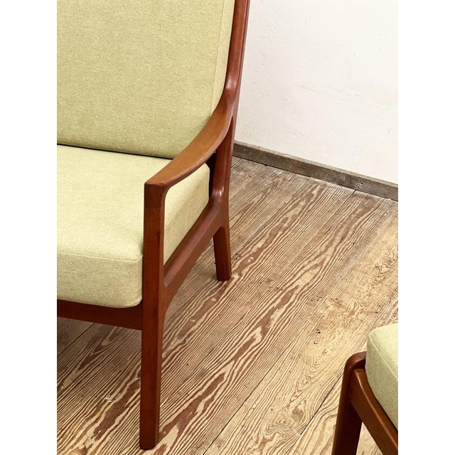 Set of Mid-Century Danish Senator Lounge Chair and Stool by Ole Wanscher for Poul Jeppensens, 1960s For Sale - Image 10 of 17