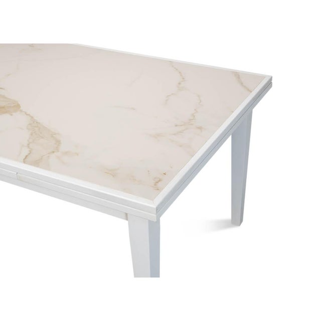 White Italian Draw Leaf Table For Sale In Raleigh - Image 6 of 11