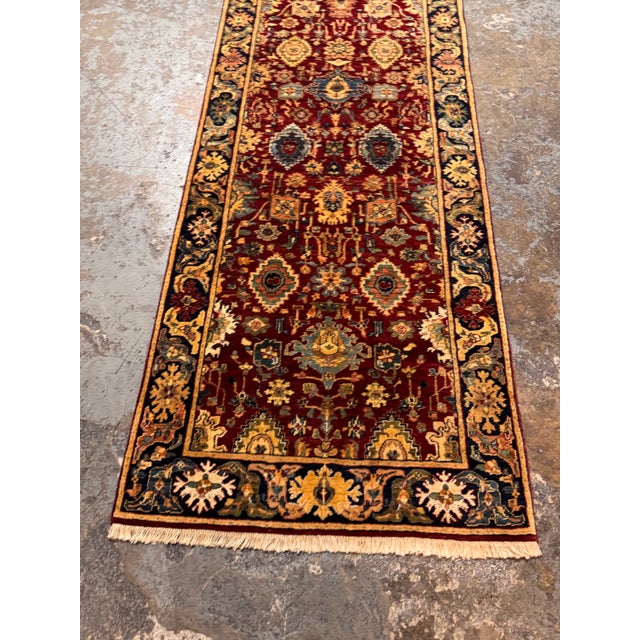 3ft X 12ft Traditional Persian Style Floral Runner Rug For Sale - Image 4 of 12