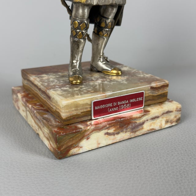 English Band Major Bronze Sculpture Statue on Marble Base, 1960s For Sale - Image 11 of 15