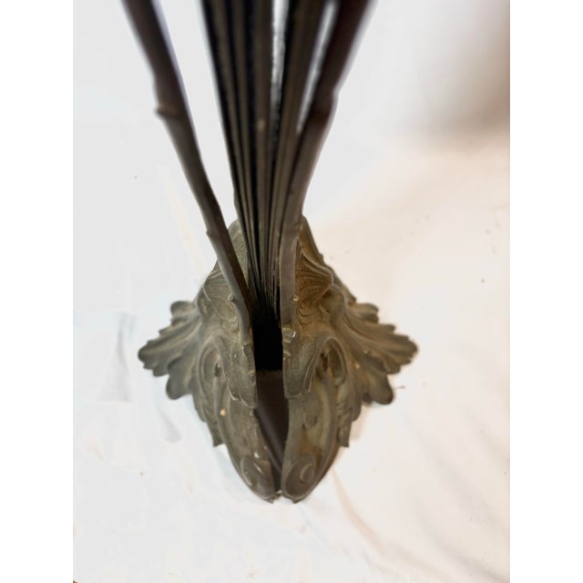 Ornate Victorian Brass Fireplace Fan Screen For Sale - Image 9 of 12