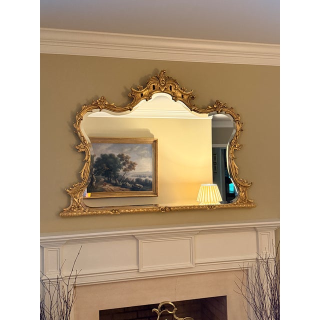 Grand Gilt Mantle Mirror For Sale In Nashville - Image 6 of 8