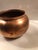 Mid-Century Modern Vintage Hand Finished Solid Copper Round Planter For Sale - Image 3 of 8