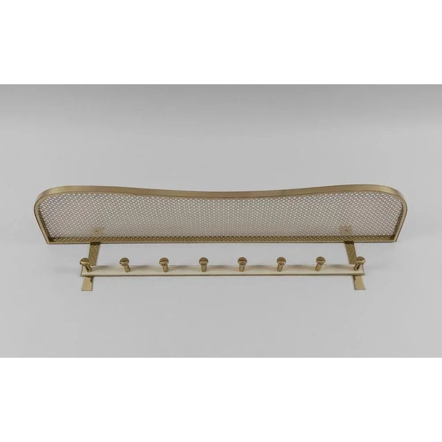 Mid-Century Modern Brass and Perforated Metal Coat Rack, Italy, 1950s For Sale - Image 4 of 11