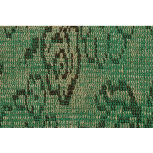 Vintage Zeki Müren Rug in Green With Floral Patterns, From Rug & Kilim For Sale In New York - Image 6 of 7