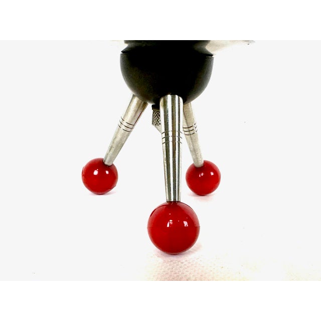 Modern Space Age Tripod Nickel-Plated Brass Candleholder, 1960s For Sale - Image 3 of 9