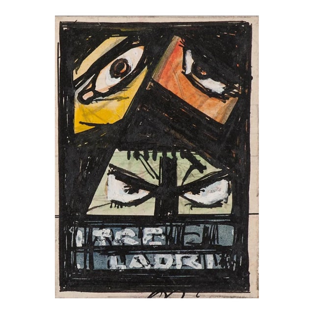 Gabriele Galantara - Three Robbers - Original Drawing - Early 20th Century For Sale