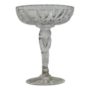Vintage American Brilliant Cut Crystal Compote Bowl