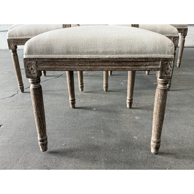 Wood Restoration Hardware Vintage French Square Cane Back Dining Side Chairs, Set of Six For Sale - Image 7 of 11