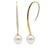 18k Earrings with two 11mm South Sea pearls and 40 round brilliant diamonds weighing 0.56 carats. 7.08g