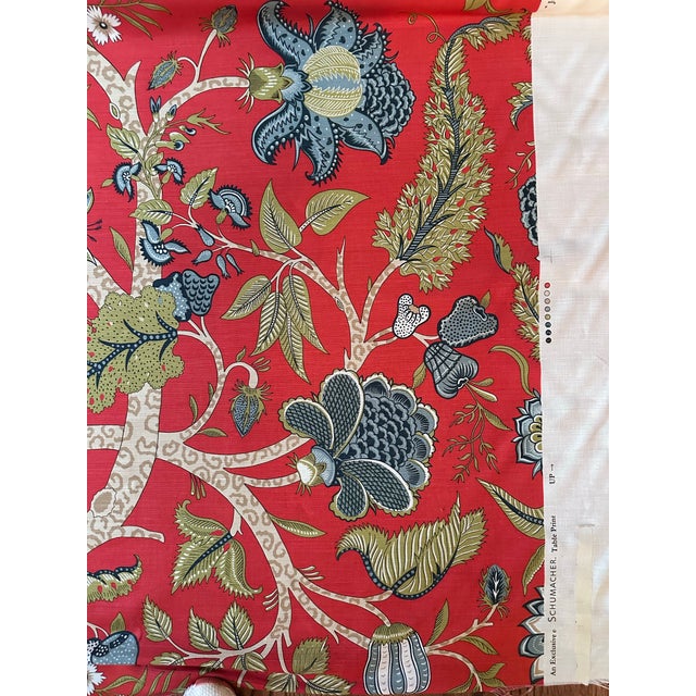 Traditional Schumacher 173543 Jaipur Tree Poppy Fabric 2 1/2 Yards For Sale - Image 3 of 7
