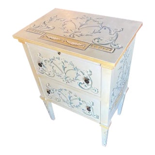 1990s Italian Hand-Painted Chest of Drawers With Hidden Tray For Sale