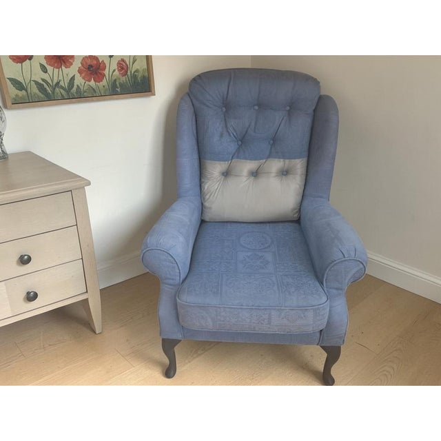 Mid-Century Modern Vintage Wingback Lounge Chair, 1990s For Sale - Image 3 of 17