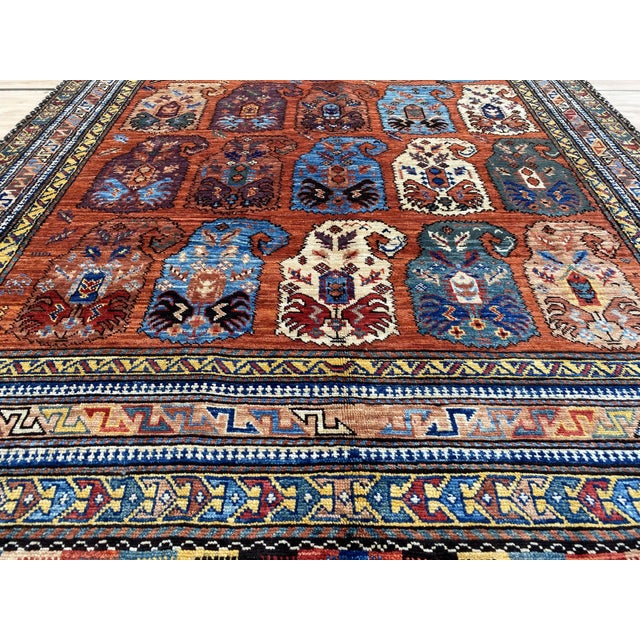 Fine Afghan Kazak Boteh Panel Wool Rug 5x7 For Sale - Image 4 of 13
