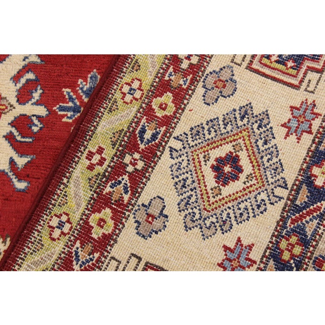 Beige Southwestern Kazak Red/Beige Wool Rug - 9'0''x12'1'' For Sale - Image 8 of 10