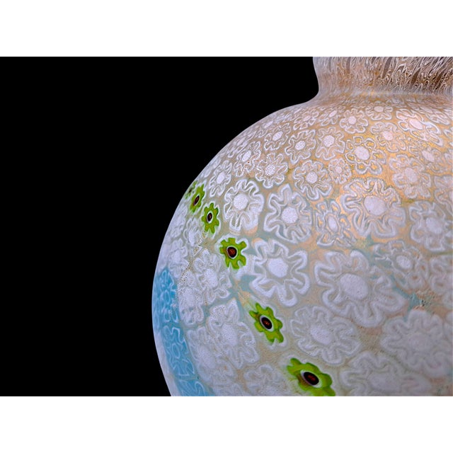 Murano Glass Potiche Vase in Polychrome Murrine with Gold Inclusions by La Murrina, 1980s For Sale - Image 6 of 15