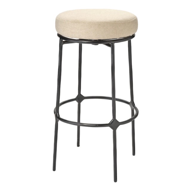 Jamie Young Asteria Iron Bar Stool, Black For Sale